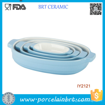 4PCS chaud vente vaisselle en céramique bleu ustensiles de cuisine